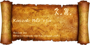 Kaszab Márta névjegykártya