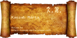 Kaszab Márta névjegykártya