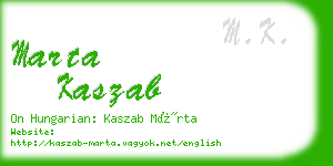 marta kaszab business card